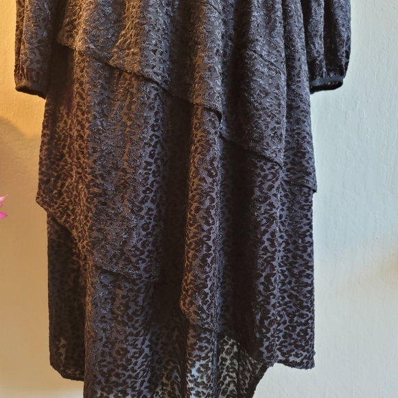 DKNY NEW Women's Black Velvet Flocked Leopard-prin - Picture 6 of 8